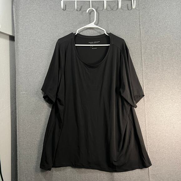 Susan Graver Regular Modern Essentials Liquid Knit Hi-Lou Tu Black Size 3X - Picture 1 of 8
